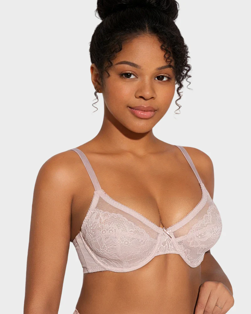 Full Coverage Lace Minimizer Bra - Petal - Image 21