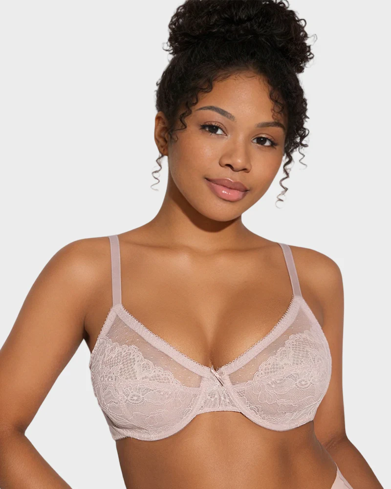 Full Coverage Lace Minimizer Bra - Petal - Image 22