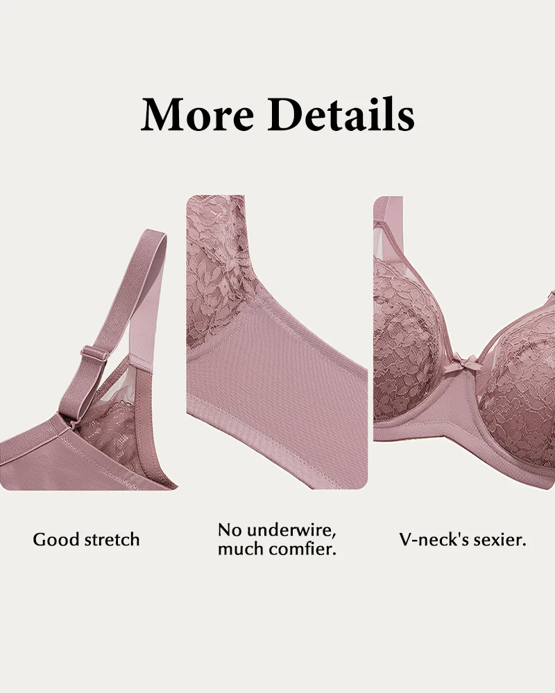 Full Coverage Lace Minimizer Bra - Petal - Image 4
