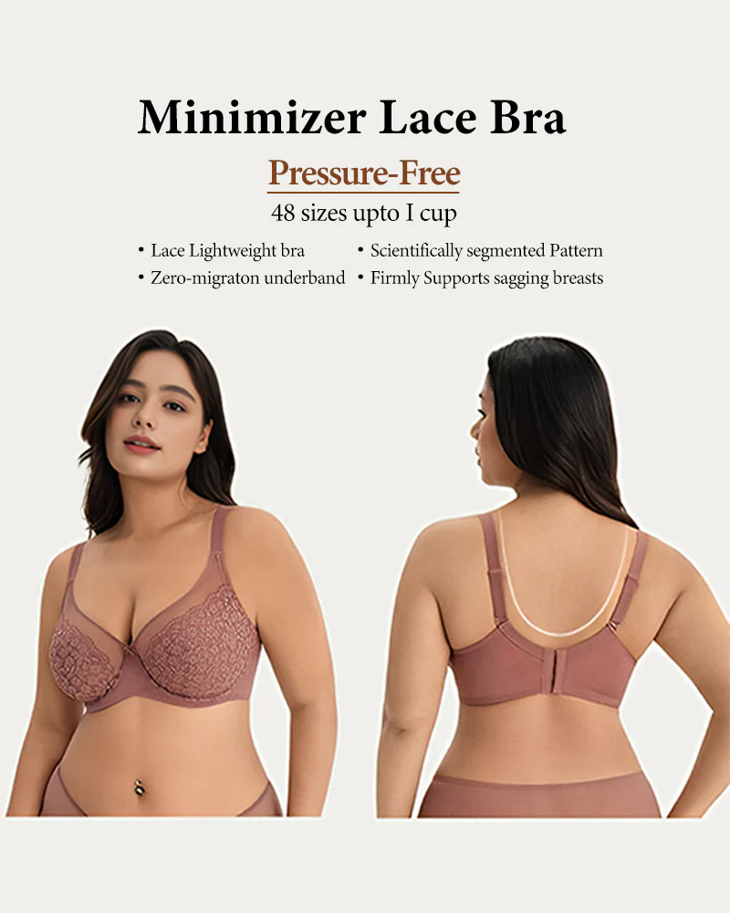 Full Coverage Lace Minimizer Bra - Petal - Image 5