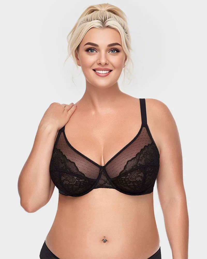 Full Coverage Lace Minimizer Bra - Petal - Image 8