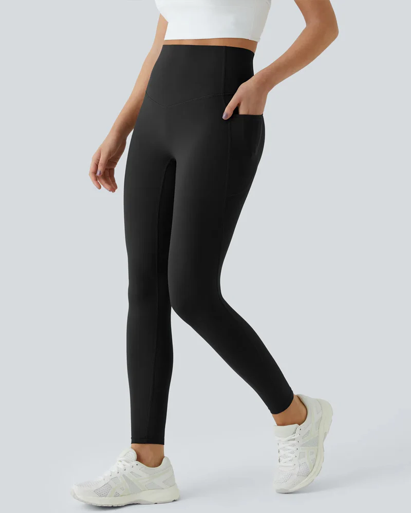 Butt Lifting Tummy Control Side Pocket High Waisted Shaping Training Leggings - Image 10