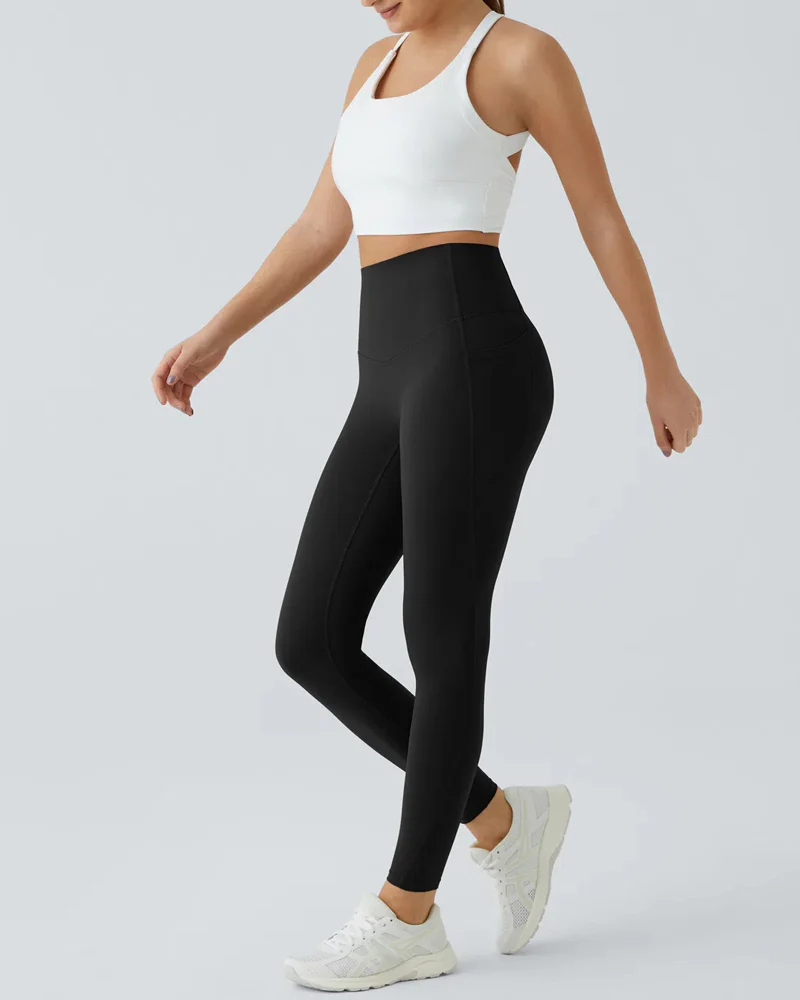 Butt Lifting Tummy Control Side Pocket High Waisted Shaping Training Leggings - Image 15
