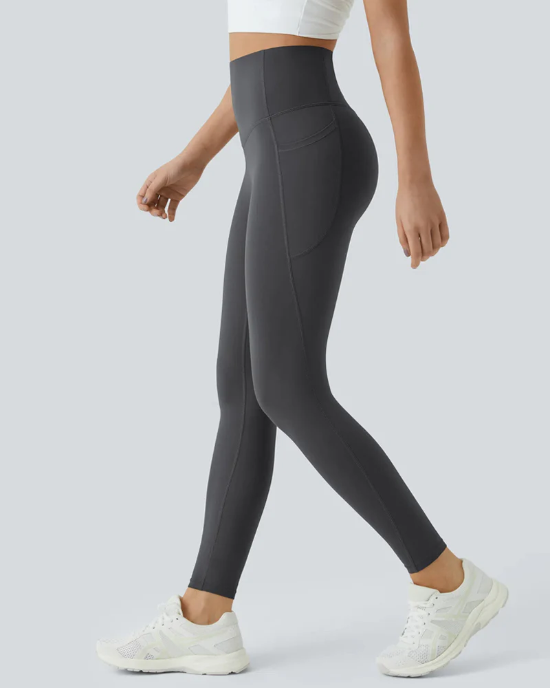 Butt Lifting Tummy Control Side Pocket High Waisted Shaping Training Leggings - Image 16