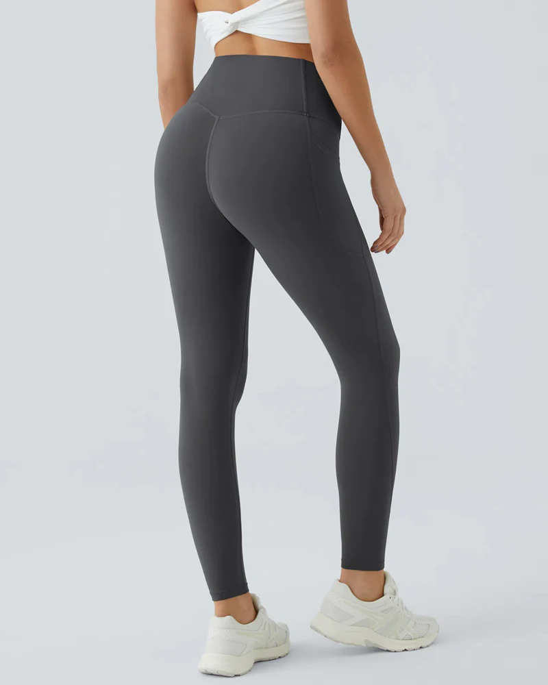 Butt Lifting Tummy Control Side Pocket High Waisted Shaping Training Leggings - Image 18
