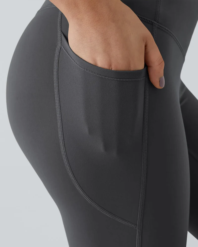 Butt Lifting Tummy Control Side Pocket High Waisted Shaping Training Leggings - Image 21