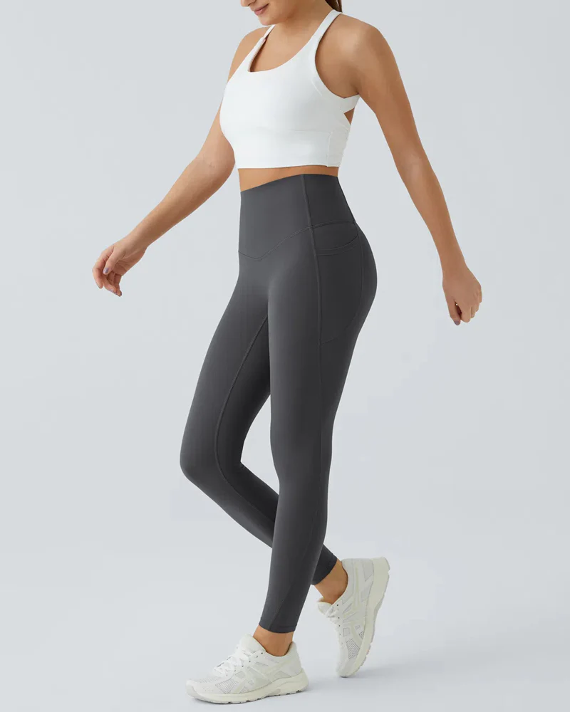 Butt Lifting Tummy Control Side Pocket High Waisted Shaping Training Leggings - Image 22