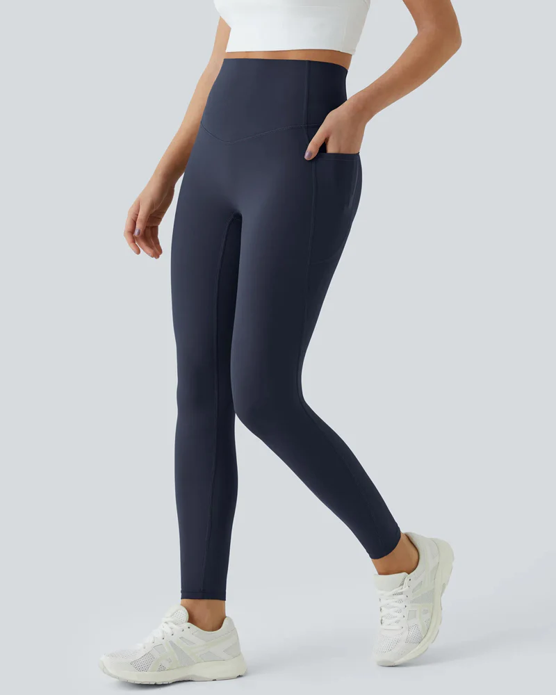 Butt Lifting Tummy Control Side Pocket High Waisted Shaping Training Leggings - Image 26