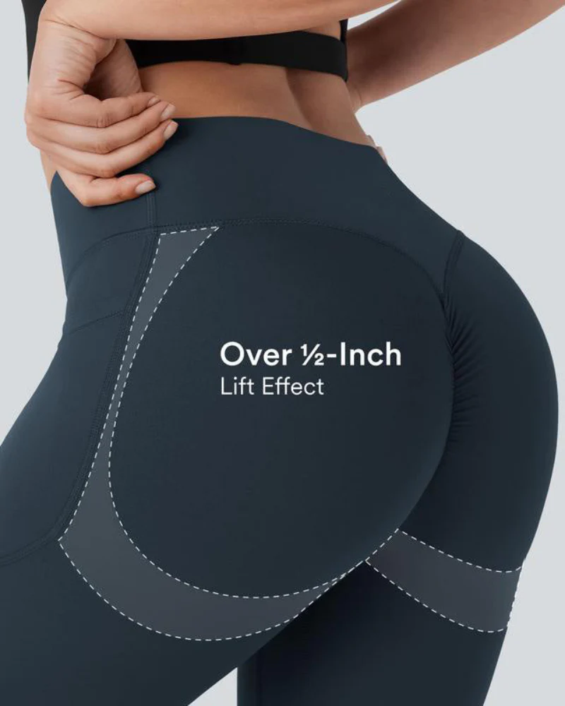 Butt Lifting Tummy Control Side Pocket High Waisted Shaping Training Leggings - Image 3
