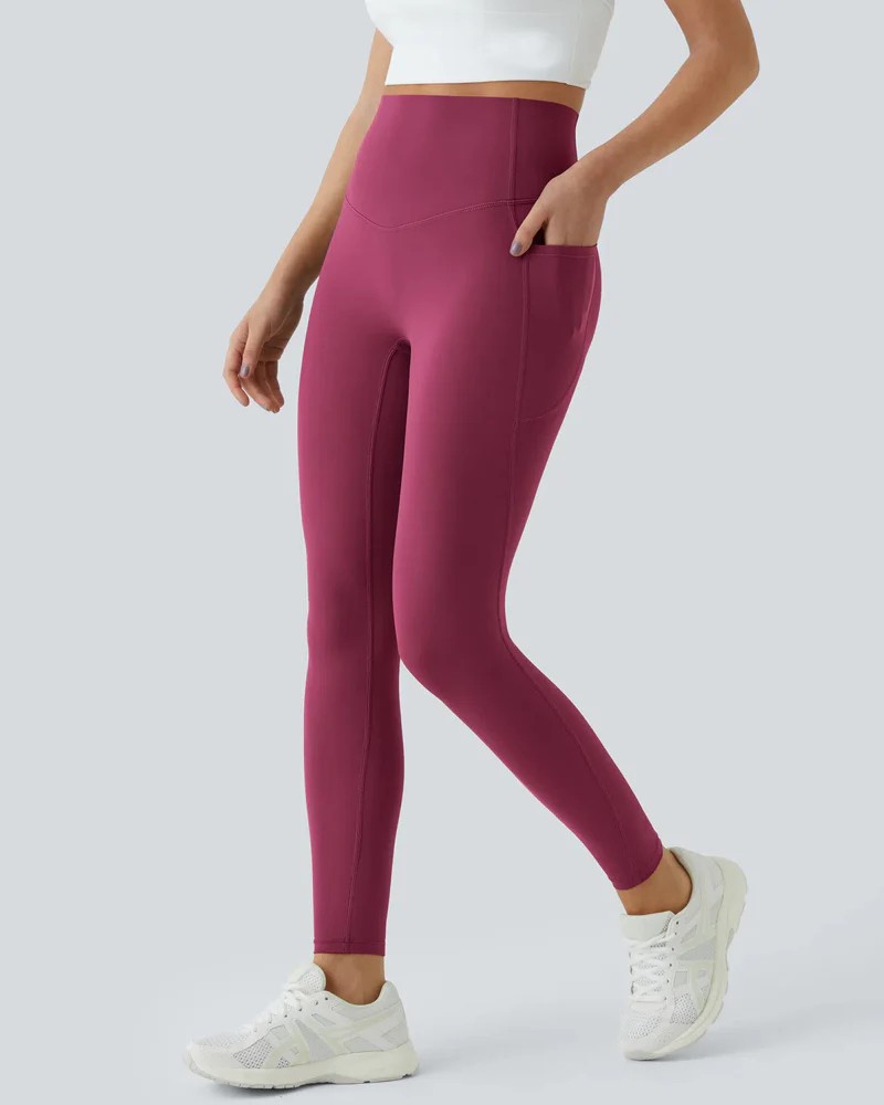 Butt Lifting Tummy Control Side Pocket High Waisted Shaping Training Leggings - Image 33