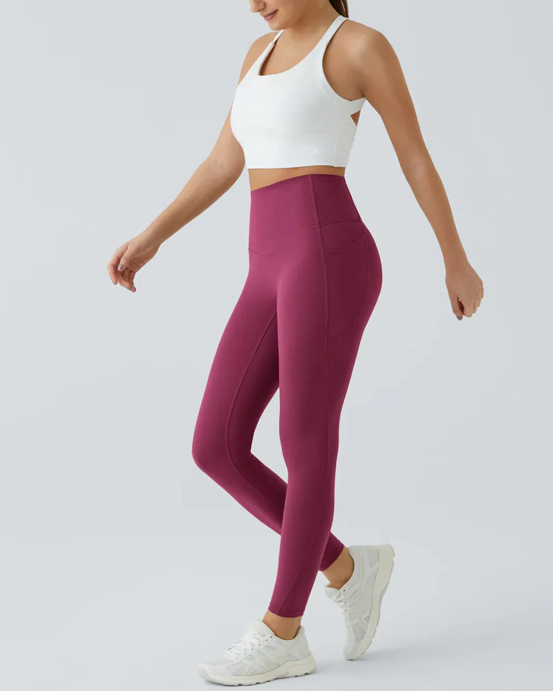 Butt Lifting Tummy Control Side Pocket High Waisted Shaping Training Leggings - Image 36