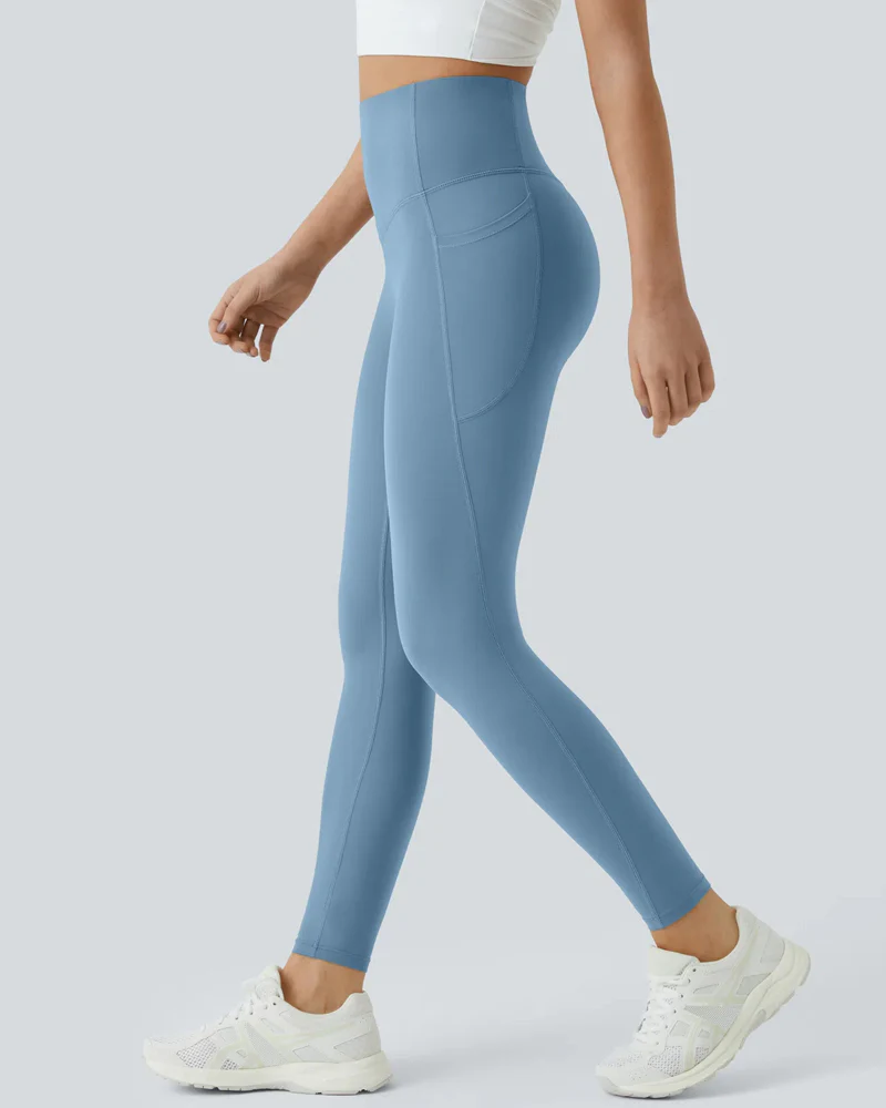 Butt Lifting Tummy Control Side Pocket High Waisted Shaping Training Leggings - Image 37