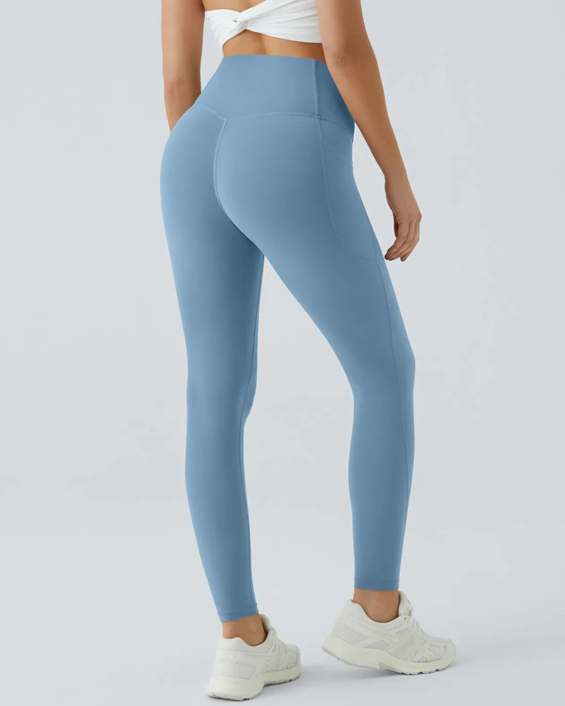 Butt Lifting Tummy Control Side Pocket High Waisted Shaping Training Leggings - Image 39