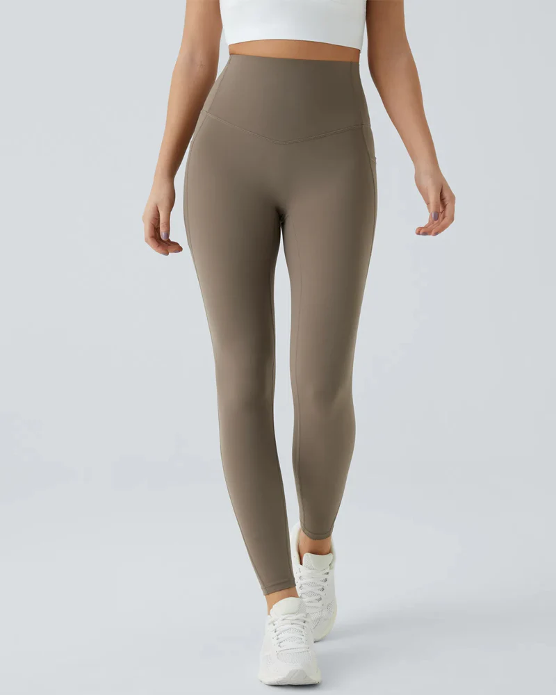Butt Lifting Tummy Control Side Pocket High Waisted Shaping Training Leggings - Image 44