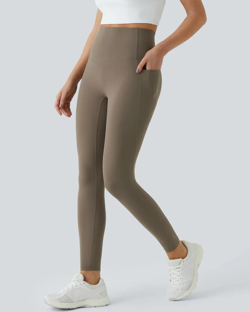 Butt Lifting Tummy Control Side Pocket High Waisted Shaping Training Leggings - Image 45