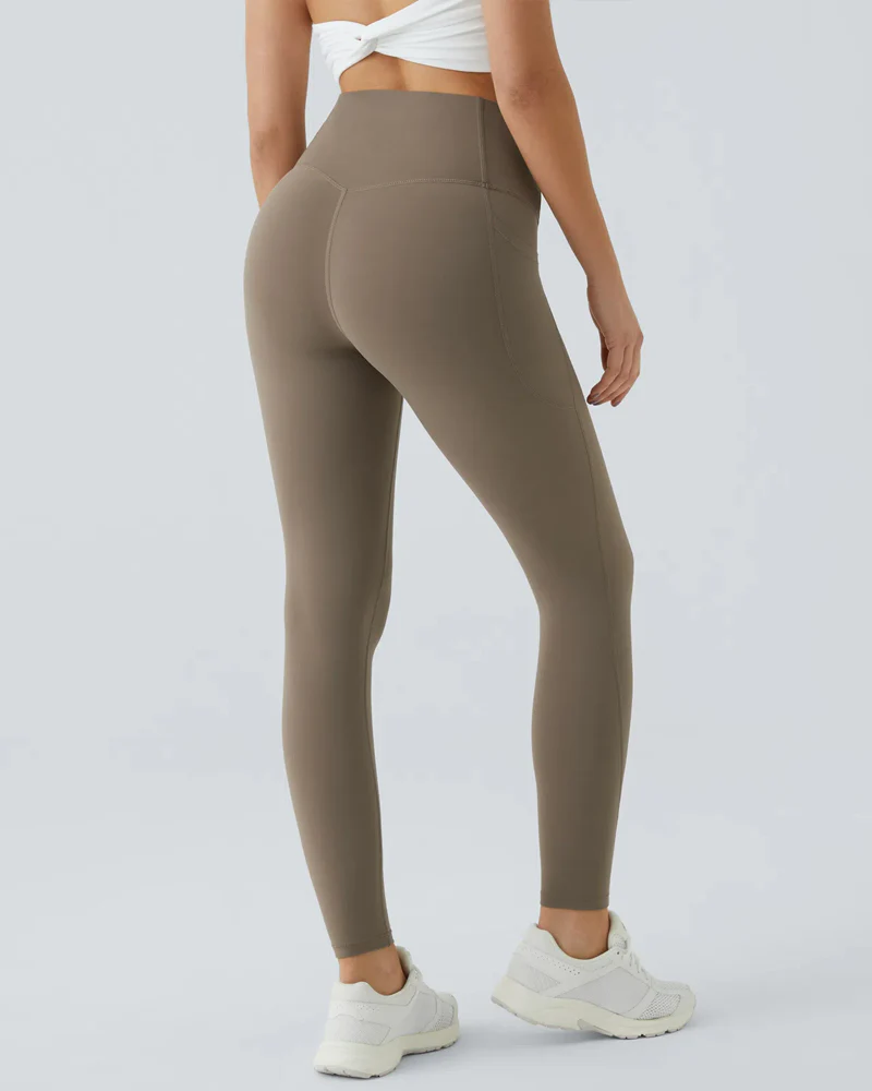 Butt Lifting Tummy Control Side Pocket High Waisted Shaping Training Leggings - Image 47