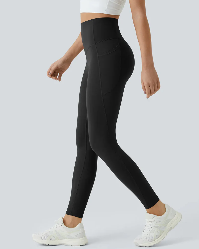 Butt Lifting Tummy Control Side Pocket High Waisted Shaping Training Leggings - Image 5