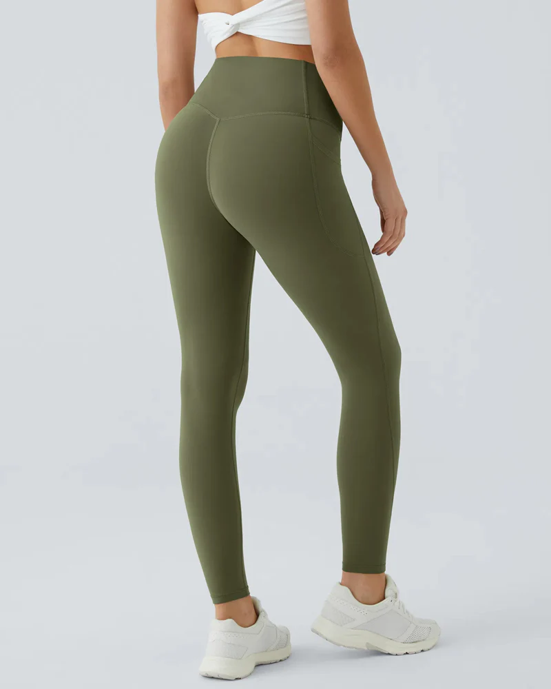 Butt Lifting Tummy Control Side Pocket High Waisted Shaping Training Leggings - Image 52