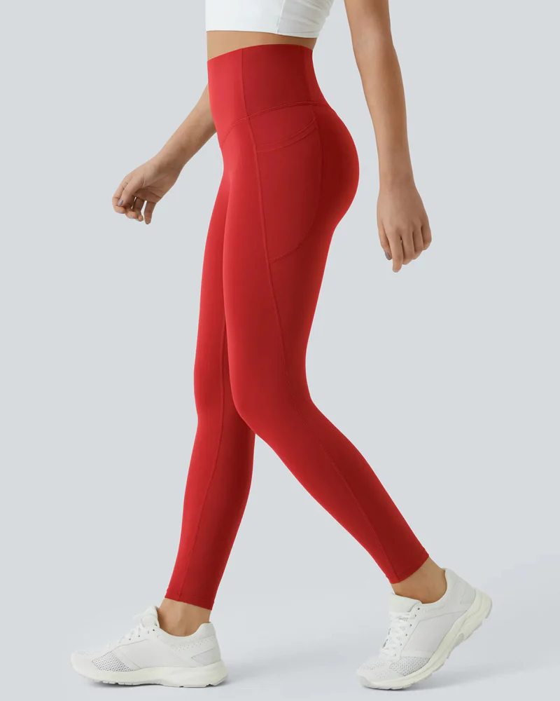 Butt Lifting Tummy Control Side Pocket High Waisted Shaping Training Leggings - Image 58