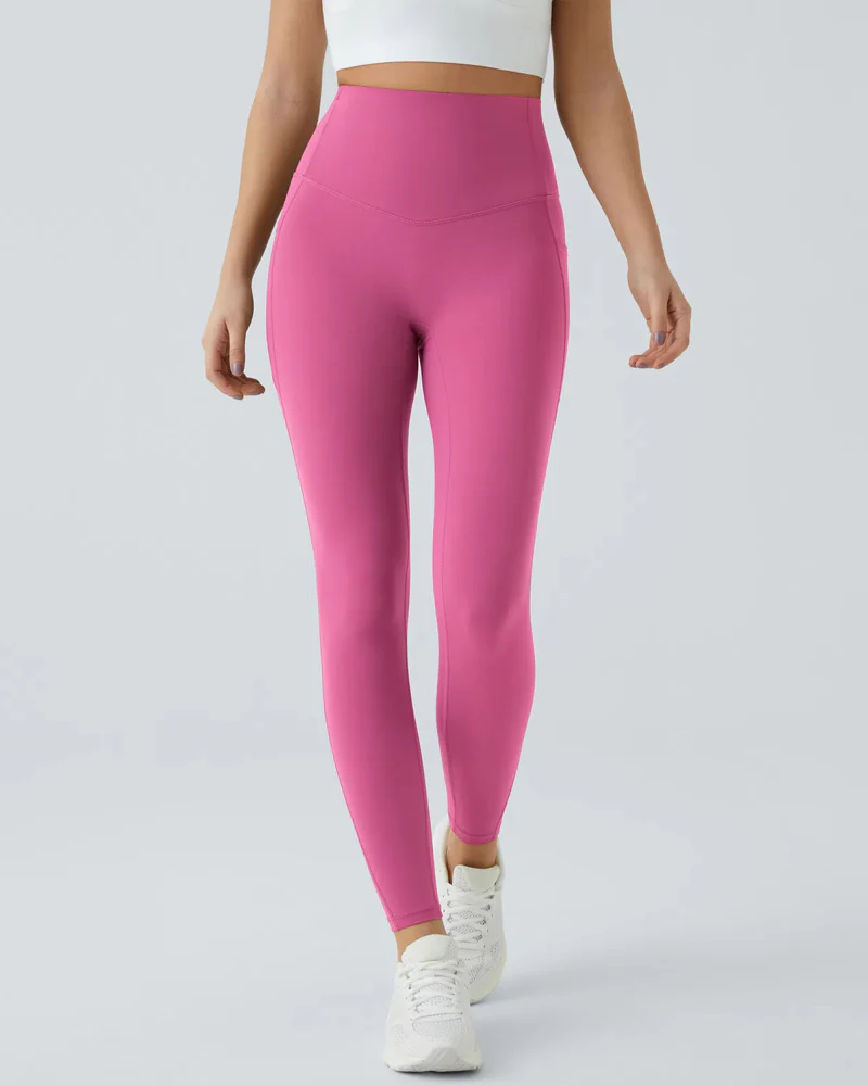 Butt Lifting Tummy Control Side Pocket High Waisted Shaping Training Leggings - Image 64