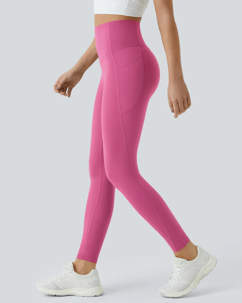 Butt Lifting Tummy Control Side Pocket High Waisted Shaping Training Leggings - Image 65