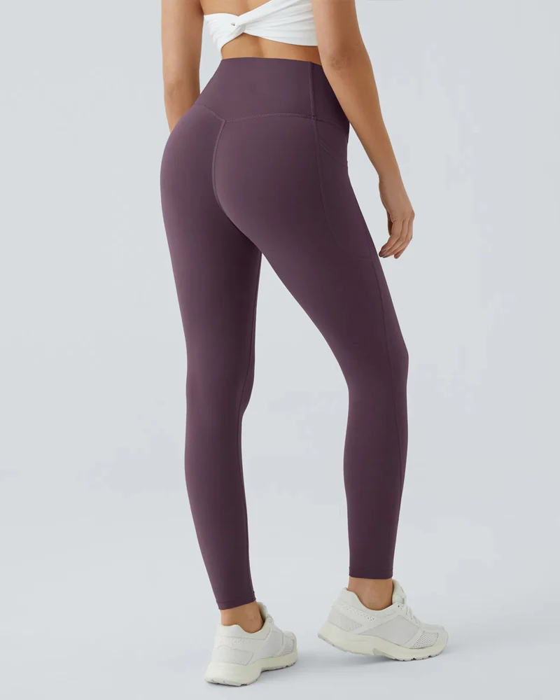 Butt Lifting Tummy Control Side Pocket High Waisted Shaping Training Leggings - Image 73