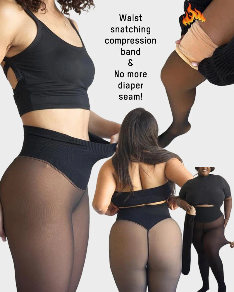 Compression  One-Seam Shaping Fleece Leggings - Image 3