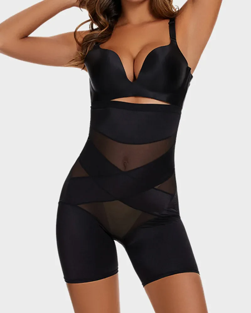 Crossover Bandage High Waist Hip-Lifting Shorts - Image 12