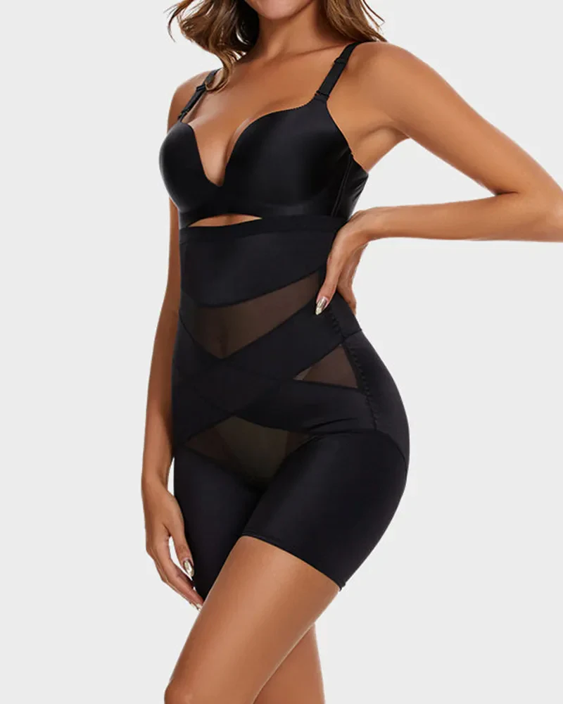 Crossover Bandage High Waist Hip-Lifting Shorts - Image 14