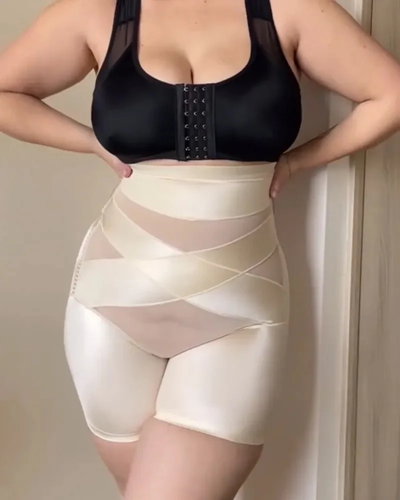 Crossover Bandage High Waist Hip-Lifting Shorts - Image 8