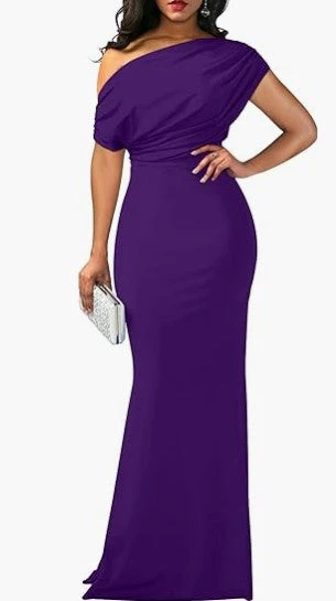 Elegant Sleeveless Off Shoulder Bodycon Long Formal Party Evening Dress - Image 12