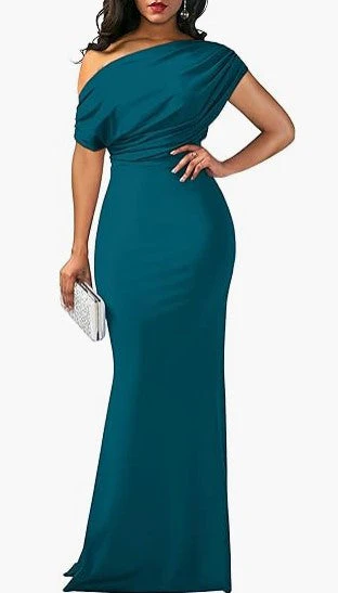 Elegant Sleeveless Off Shoulder Bodycon Long Formal Party Evening Dress - Image 16