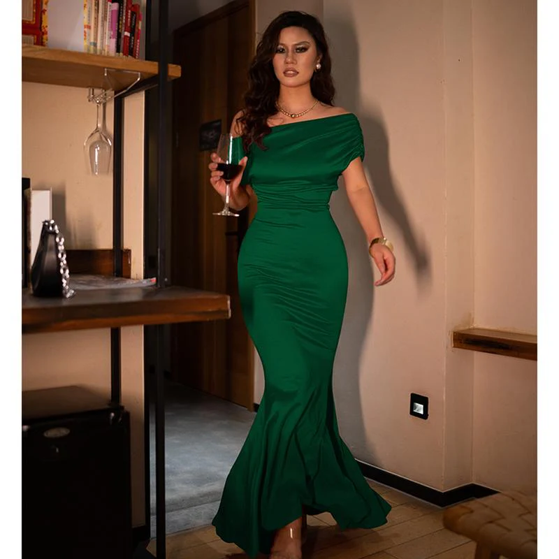 Elegant Sleeveless Off Shoulder Bodycon Long Formal Party Evening Dress - Image 4