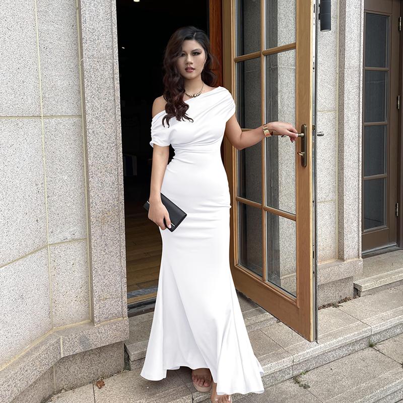 Elegant Sleeveless Off Shoulder Bodycon Long Formal Party Evening Dress - Image 6