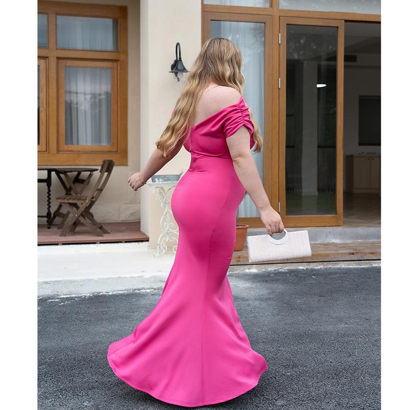 Elegant Sleeveless Off Shoulder Bodycon Long Formal Party Evening Dress - Image 8