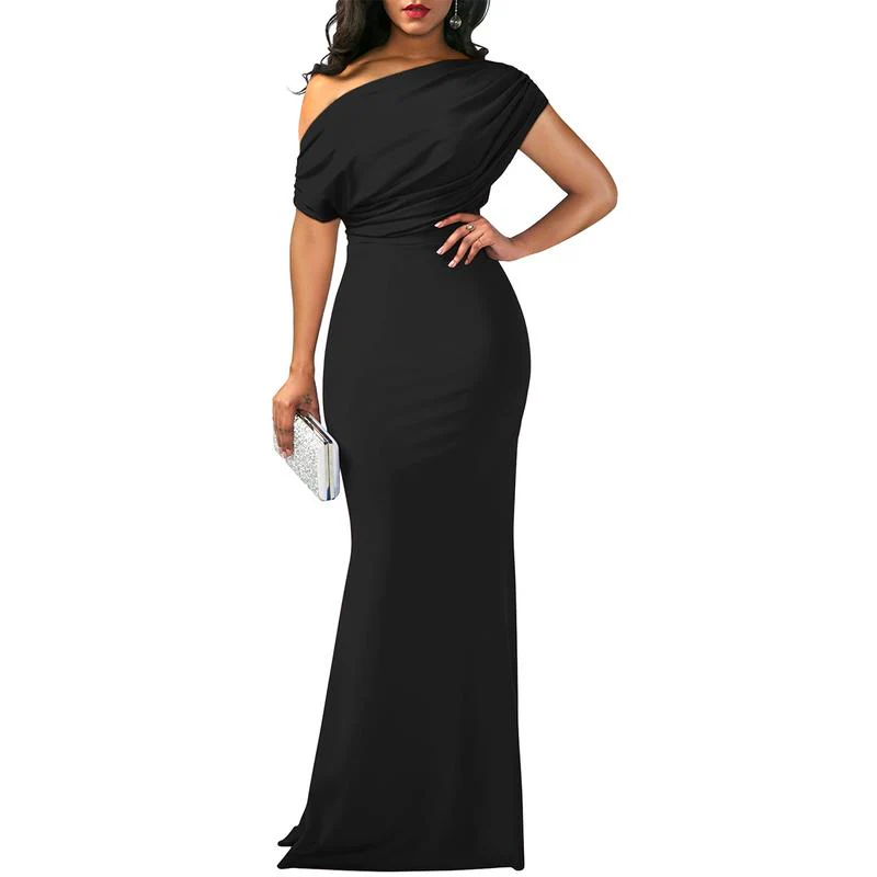Elegant Sleeveless Off Shoulder Bodycon Long Formal Party Evening Dress - Image 9