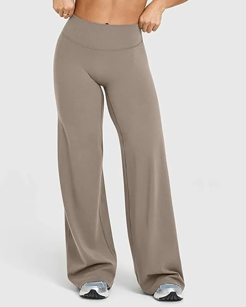 High Waist Stretch Casual Soft Straight Leg Bottoms - Image 16