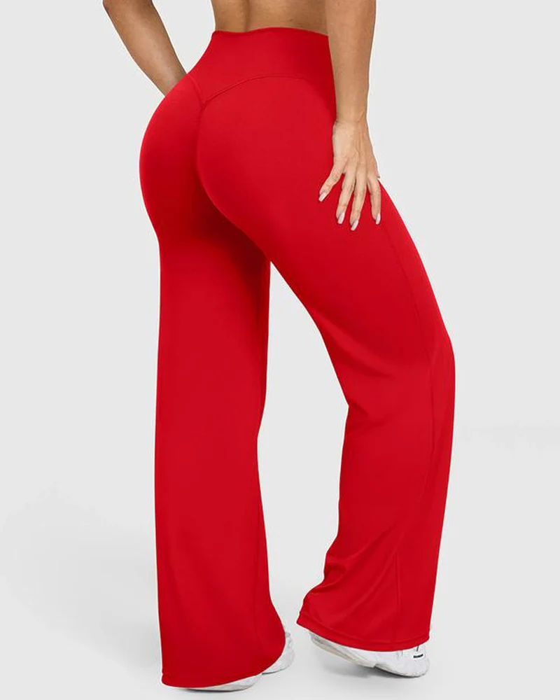High Waist Stretch Casual Soft Straight Leg Bottoms - Image 18