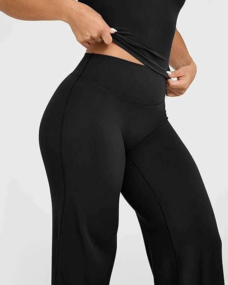 High Waist Stretch Casual Soft Straight Leg Bottoms - Image 4