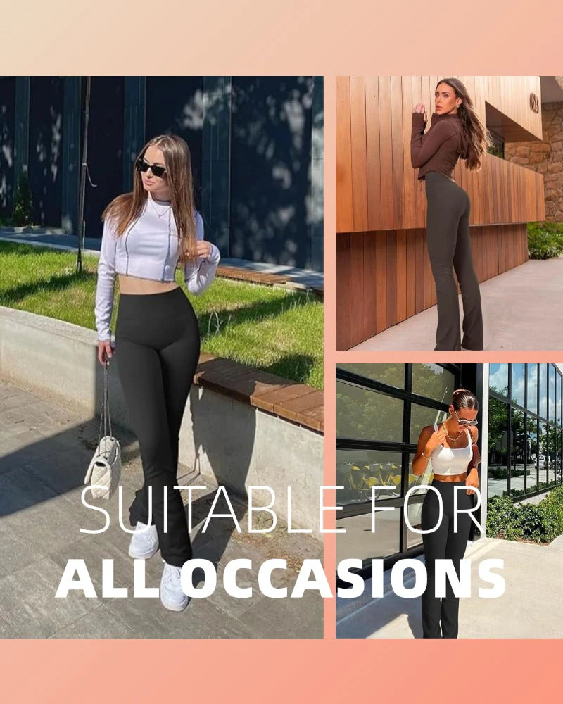 High Waist Stretch Casual Soft Straight Leg Bottoms - Image 5