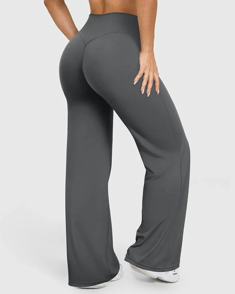 High Waist Stretch Casual Soft Straight Leg Bottoms - Image 6