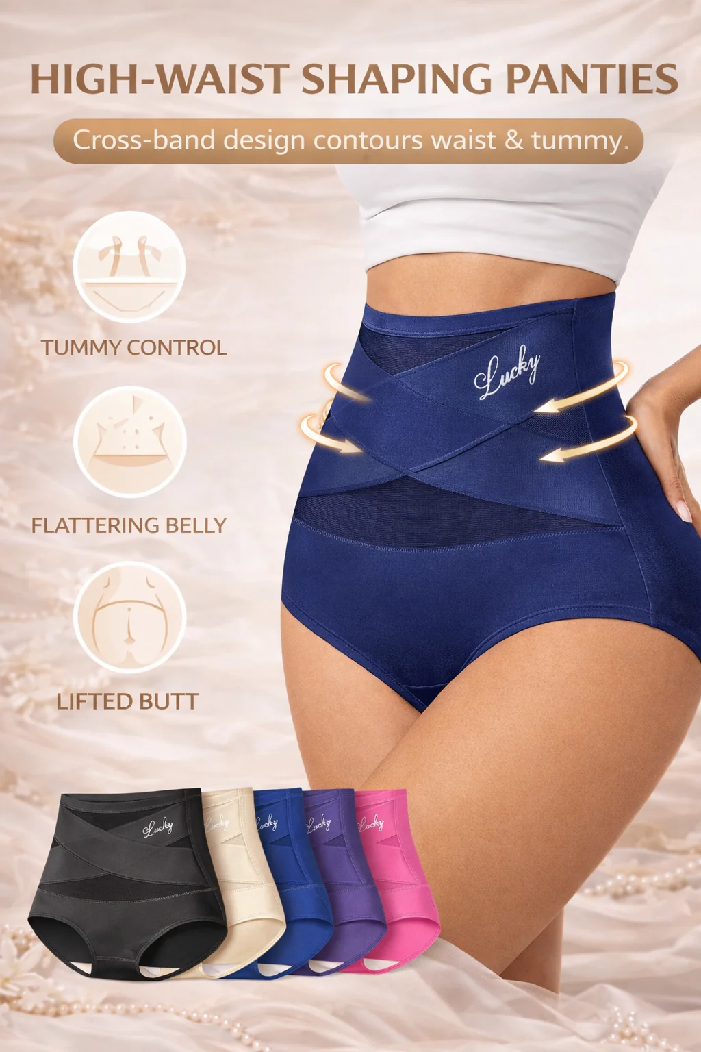 High-Waist Tummy Control Seamless Shaping Lucky Panties - Image 3