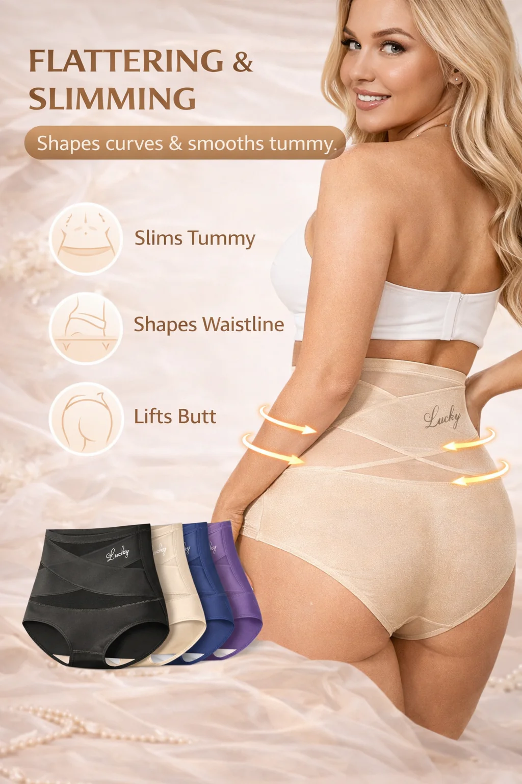 High-Waist Tummy Control Seamless Shaping Lucky Panties - Image 5
