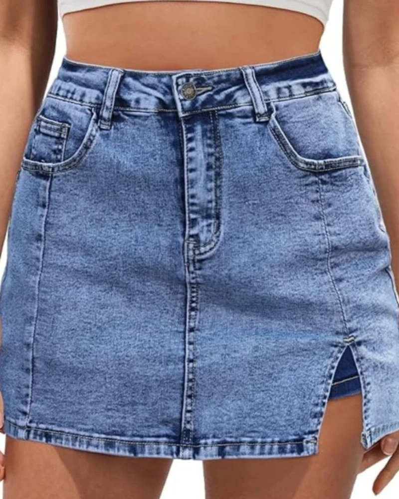 High Waisted Jean Shorts - Image 5