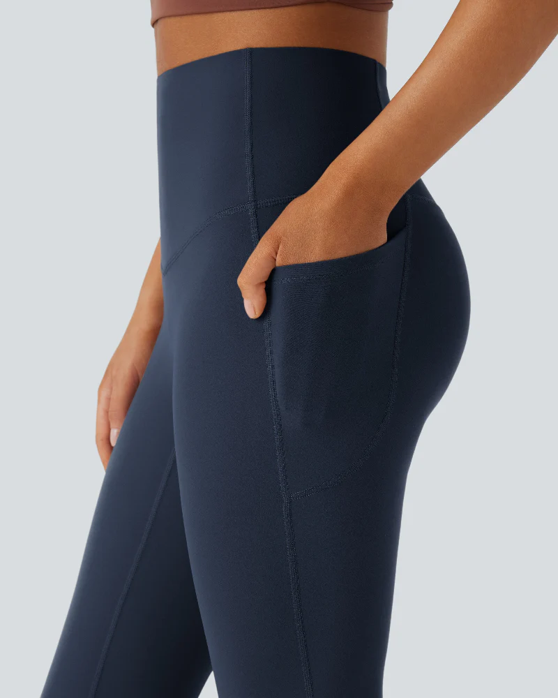 High Waisted Tummy Control Pocket Shaping Yoga Bootcut Leggings - Image 11