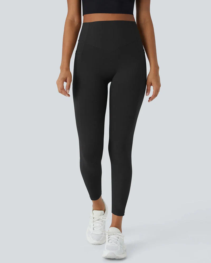 High Waisted Butt Lifting Tummy Control Side Pocket Shaping Training Leggings - Image 13