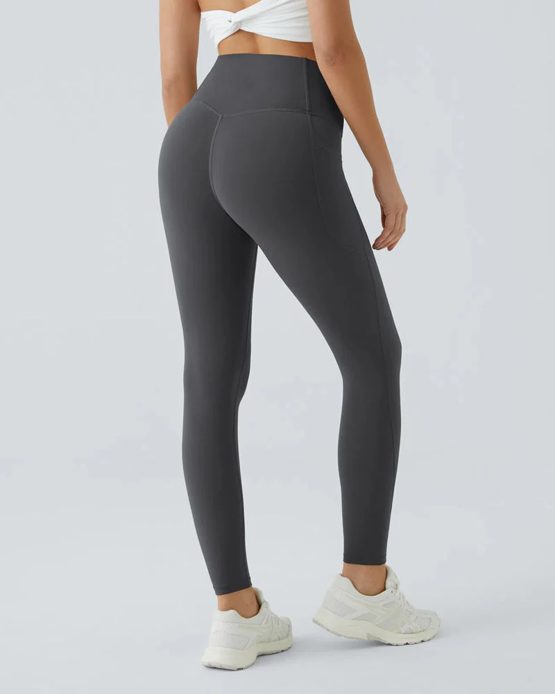 High Waisted Butt Lifting Tummy Control Side Pocket Shaping Training Leggings - Image 16