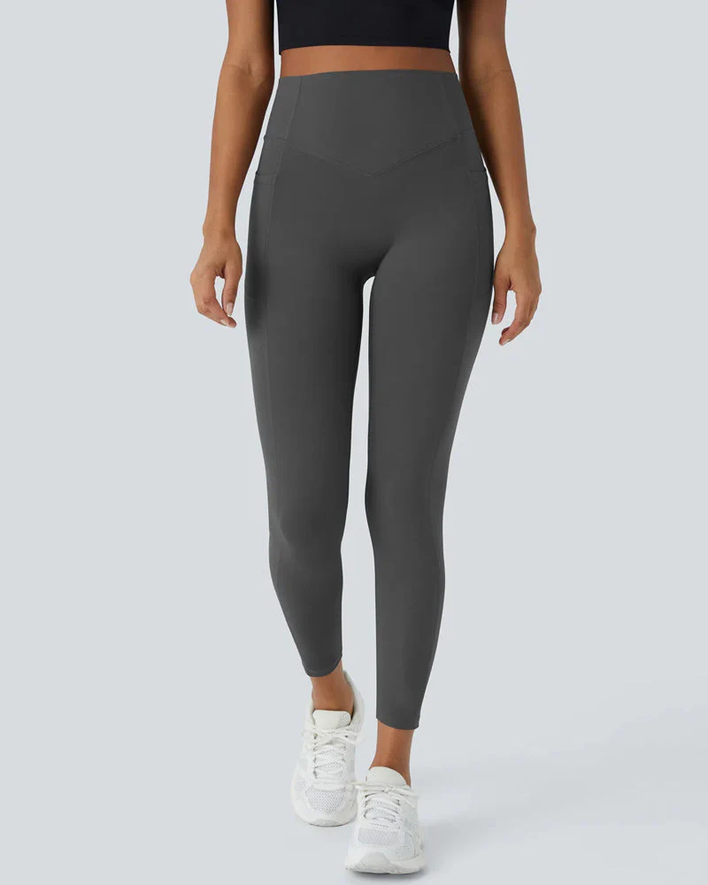 High Waisted Butt Lifting Tummy Control Side Pocket Shaping Training Leggings - Image 19