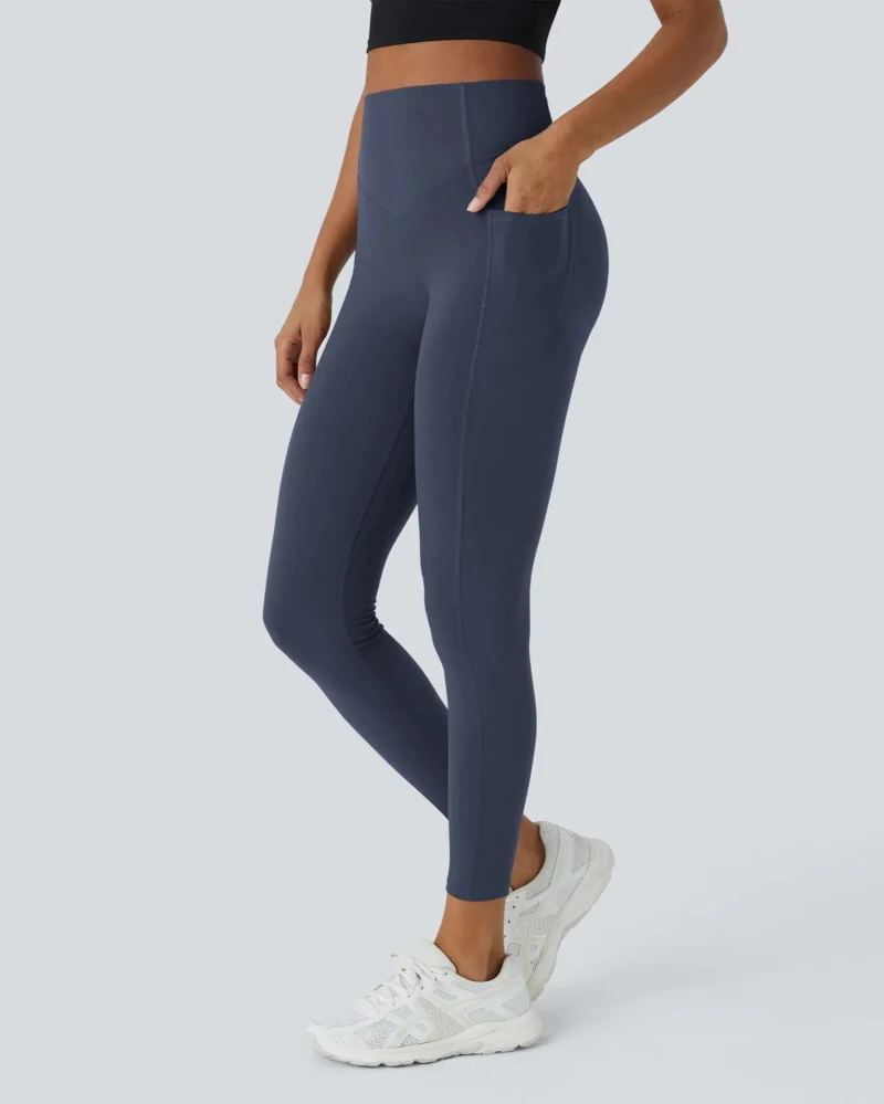 High Waisted Butt Lifting Tummy Control Side Pocket Shaping Training Leggings - Image 5