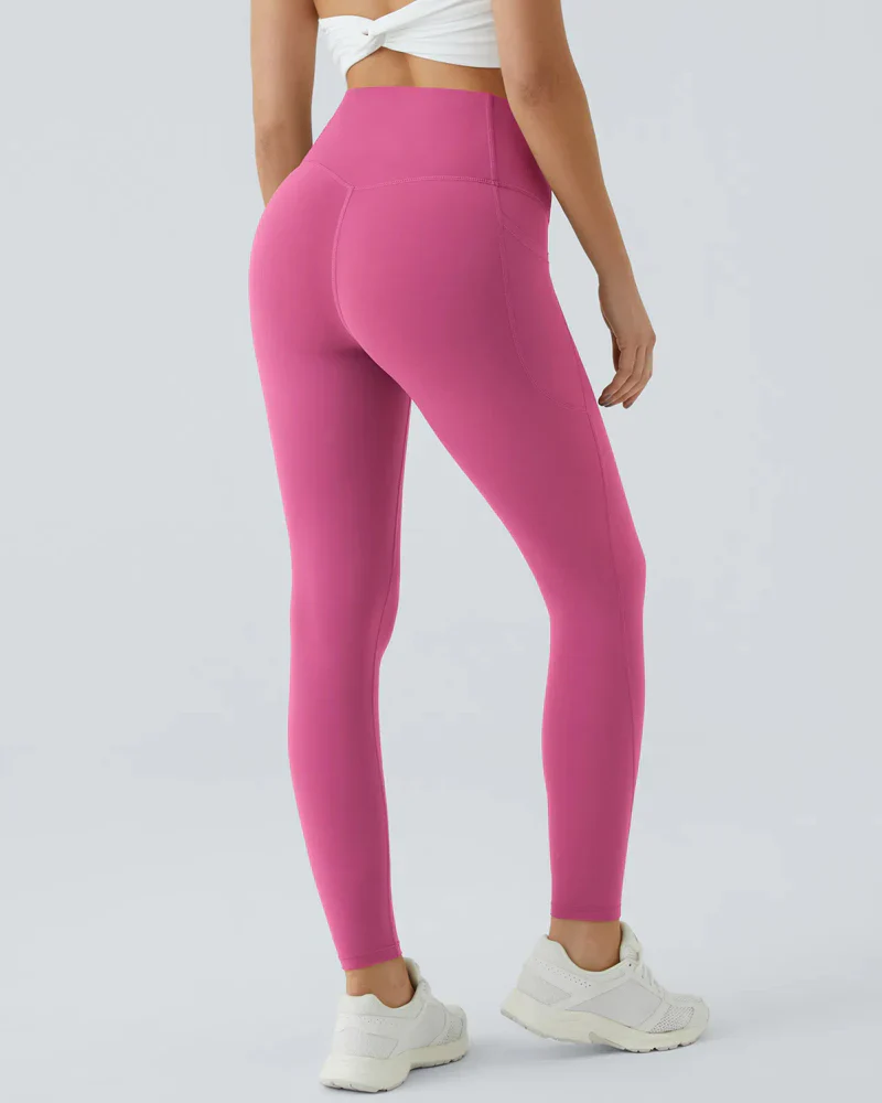 High Waisted Butt Lifting Tummy Control Side Pocket Shaping Training Leggings - Image 68